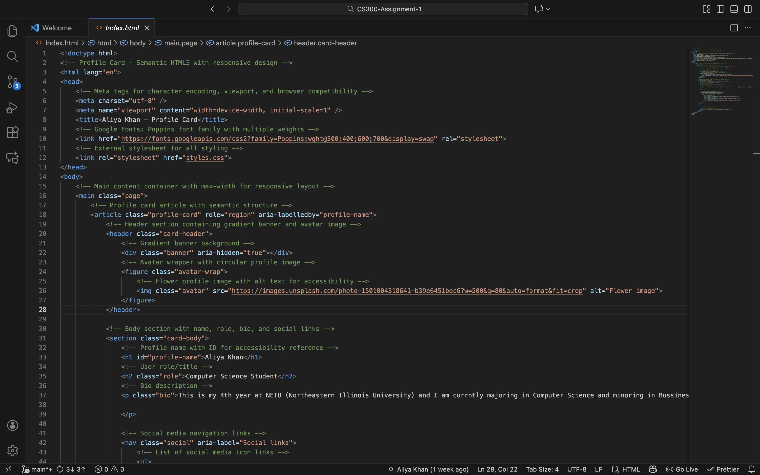 Profile Card screenshot